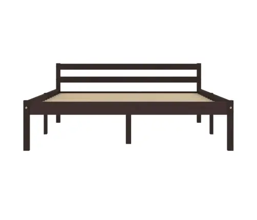 Voodiraam, Tumepruun, Tugevast Männipuidust, 140 X 200 Cm