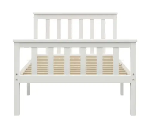 Gultas Rāmis, Balts, 100X200 Cm, Priedes Masīvkoks  Vidaxl