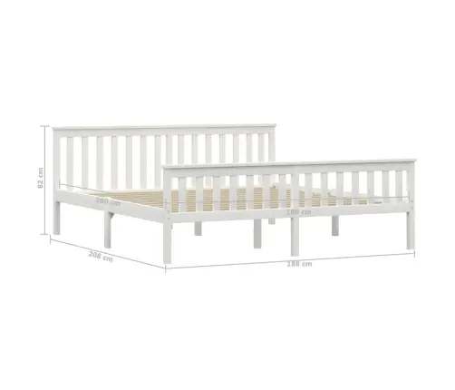 Gultas Rāmis, Balts, Priedes Masīvkoks, 180X200 Cm  Vidaxl