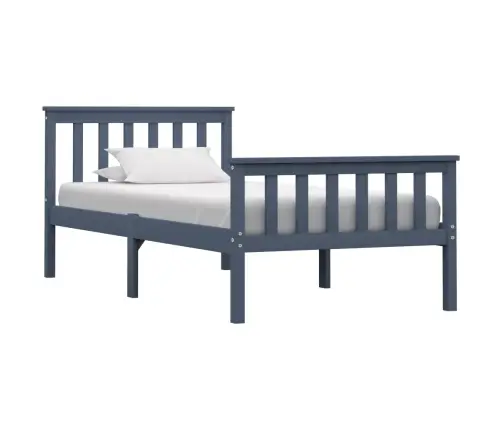 Gulta, Pelēka, Priedes Masīvkoks, 100X200 Cm  Vidaxl