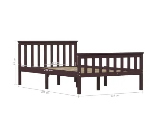 Lovos Rėmas, Tamsiai Rudos Spalvos, 120X200cm Pušies Masyvas