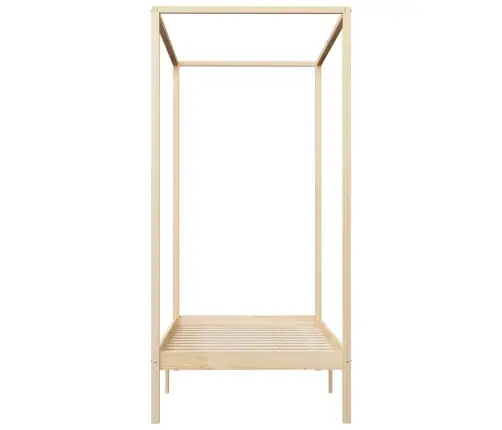 Lovos Rėmas Su Baldakimu, 100X200 cm Pušies Medienos Masyvas