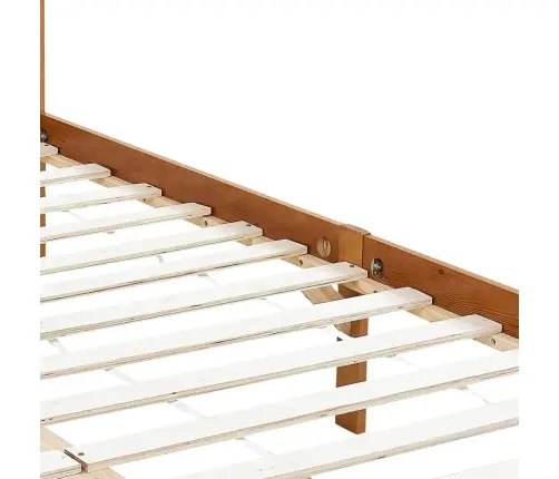 Lovos Rėmas Su Baldakimu, Rudas, 100X200cm Pušies Masyvas