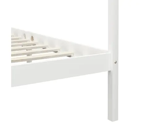 Baldahhiinvoodi Raam, Valge, Männipuit, 100 X 200 Cm