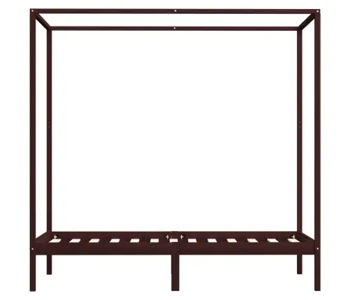 Lovos Rėmas Su Baldakimu, Rudas, 90X200cm Pušies Masyvas