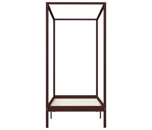 Lovos Rėmas Su Baldakimu, Rudas, 90X200cm Pušies Masyvas