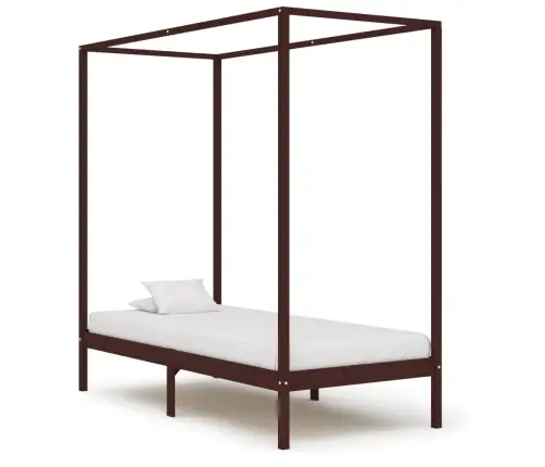 Baldahhiinvoodi Raam, Tumepruun, Männipuit, 100 X 200 Cm