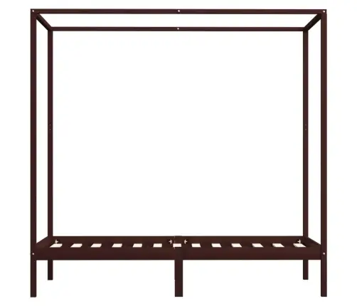 Baldahhiinvoodi Raam, Tumepruun, Männipuit, 100 X 200 Cm