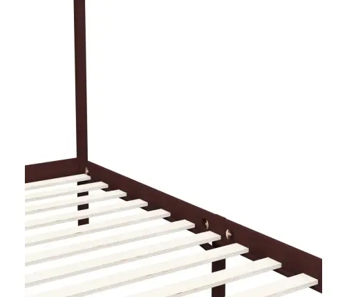 Baldahhiinvoodi Raam, Tumepruun, Männipuit, 100 X 200 Cm