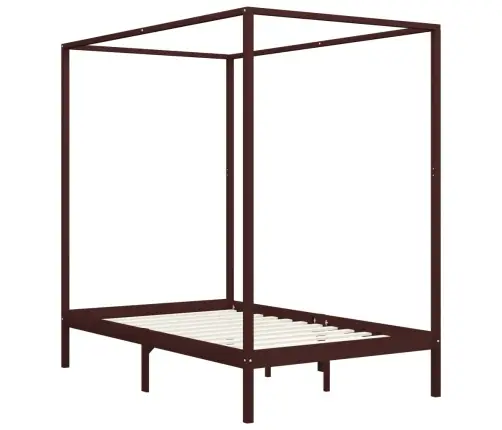 Lovos Rėmas Su Baldakimu, Rudas, 120X200cm Pušies Masyvas