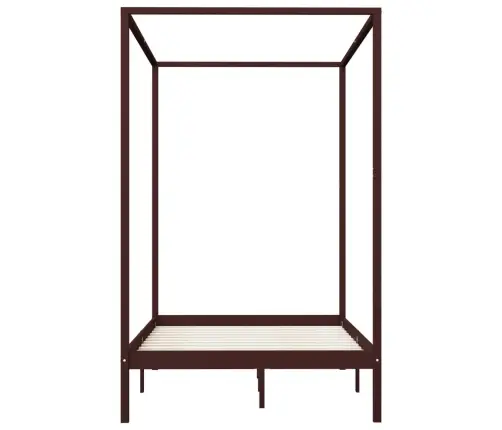 Lovos Rėmas Su Baldakimu, Rudas, 120X200cm Pušies Masyvas