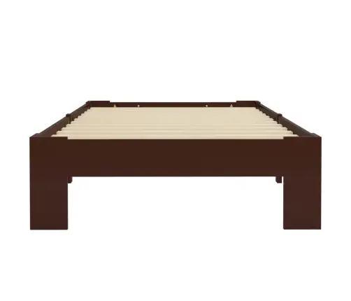 Gultas Rāmis, Tumši Brūns, Priedes Masīvkoks, 100X200 Cm Vidaxl