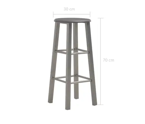 Bāra Krēsli, 2 Gab., Antracītpelēki, Mdf Vidaxl