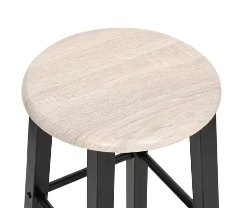 Bāra Krēsli, 2 Gab., Melns Mdf   Vidaxl