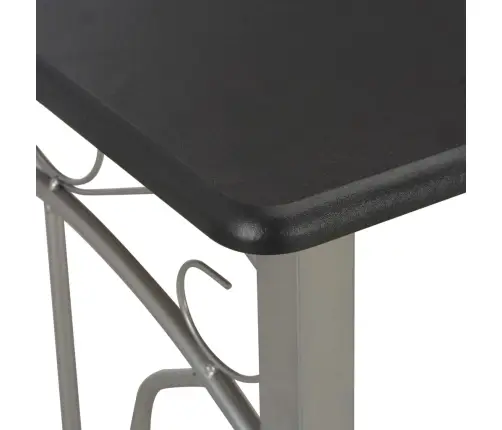 Baro Baldų Komplektas, 3 D., Juodos Spalvos, Mediena Ir Plienas