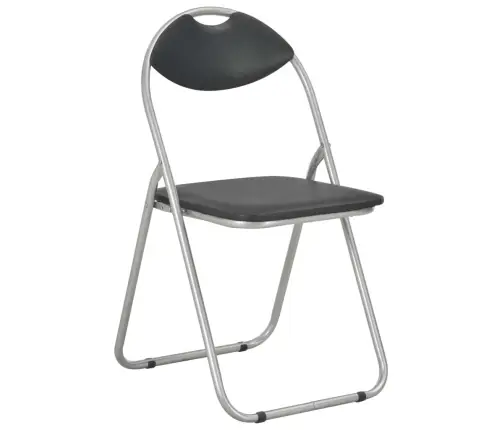 Virtuves Krēsli, Saliekami, 2 Gab., Melna Mākslīgā Āda Vidaxl Virtuves Krēsli, Saliekami, 2 Gab., Melna Mākslīgā Āda Vidaxl