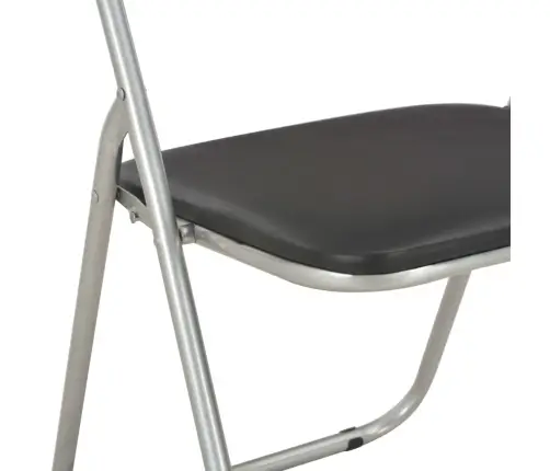 Virtuves Krēsli, Saliekami, 2 Gab., Melna Mākslīgā Āda Vidaxl Virtuves Krēsli, Saliekami, 2 Gab., Melna Mākslīgā Āda Vidaxl