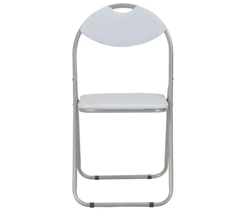 Virtuves Krēsli, Saliekami, 2 Gab., Balta Mākslīgā Āda Vidaxl