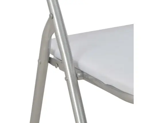 Virtuves Krēsli, Saliekami, 2 Gab., Balta Mākslīgā Āda Vidaxl