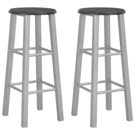 Bāra Krēsli, 2 Gab., Sudraba Krāsā, Mdf Vidaxl