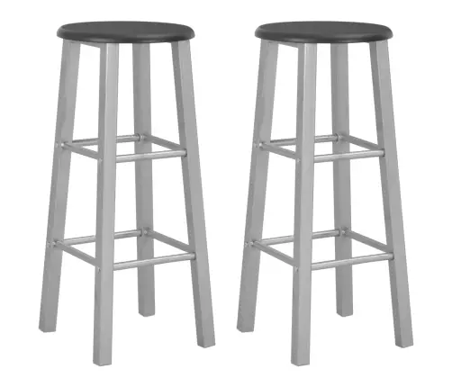 Bāra Krēsli, 2 Gab., Sudraba Krāsā, Mdf Vidaxl