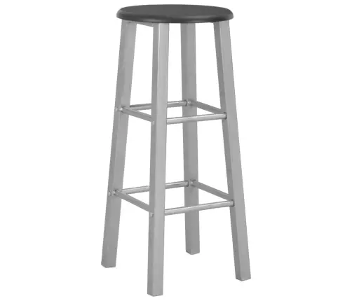 Bāra Krēsli, 2 Gab., Sudraba Krāsā, Mdf Vidaxl