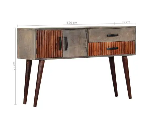 Konsoollaud, Hall, 120 X 35 X 75 cm Töötlemata Mangopuit