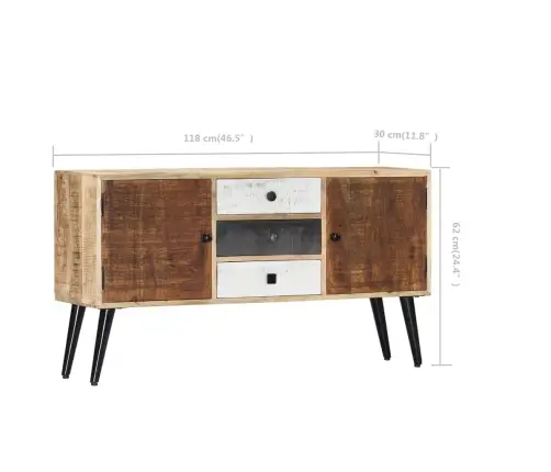 Kumode, 118X30X62 Cm, Mango Masīvkoks Vidaxl