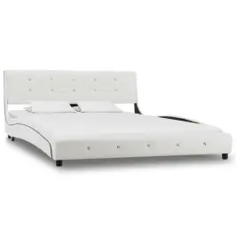 Gultas Rāmis, 135X190 Cm, Balta Mākslīgā Āda Vidaxl Gultas Rāmis, 135X190 Cm, Balta Mākslīgā Āda Vidaxl