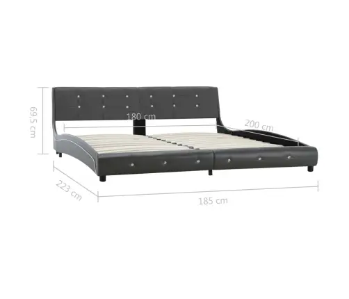 Gultas Rāmis, Pelēka Mākslīgā Āda, 180X200 Cm Vidaxl