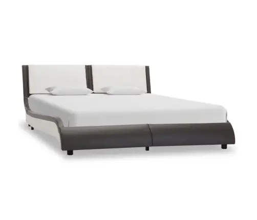 Gultas Rāmis Ar Led Apgaismojumu, Bez Matrača, Pelēks Un Balts, 120X190 Cm Vidaxl