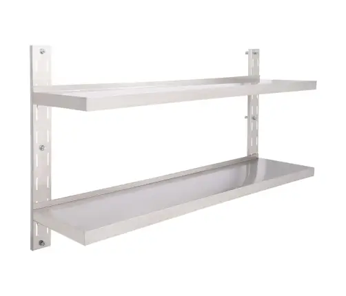 2-Līmeņu Sienas Plaukts, Nerūsējošs Tērauds, 150X30 Cm Vidaxl