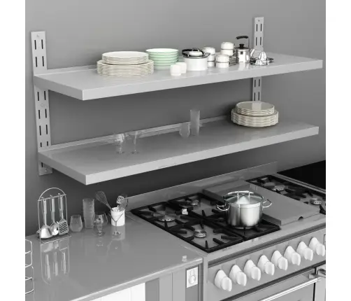 2-Līmeņu Sienas Plaukts, Nerūsējošs Tērauds, 150X30 Cm Vidaxl