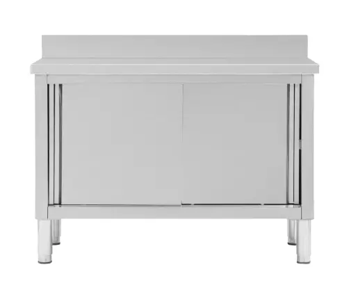 Darba Galds Ar Bīdāmām Durvīm, 120X50X(95-97) Cm, Tērauds Vidaxl