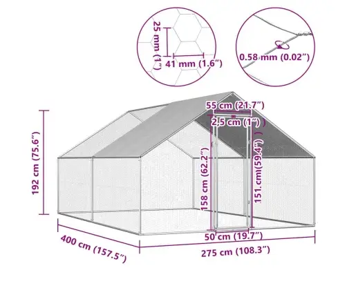 Kanapuur, 2,75 X 4 X 1,92 M, Tsingitud Teras