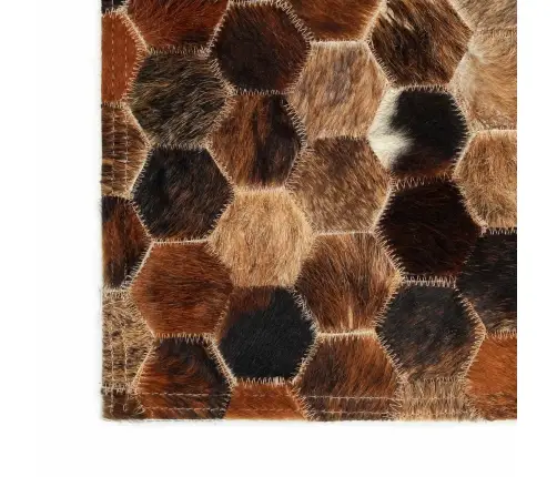 Ādas Paklājs Ar Pielāgojumu No Ādas Šūnu Brūna 170 X 120 Cm Āda Vidaxl