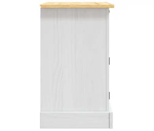 Naktsskapītis, Corona Stila Priedes Koks, 53X39X67 Cm, Balts Vidaxl