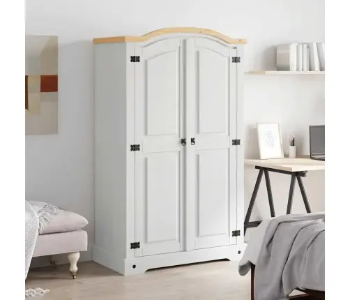 Drabužių Spinta, Balta, Meksikinė Pušis, Corona, 2 Durų