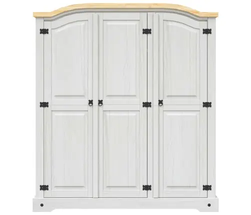 Drēbju Skapis, Corona Stila Priedes Koks, Trīsdurvju, Balts Vidaxl