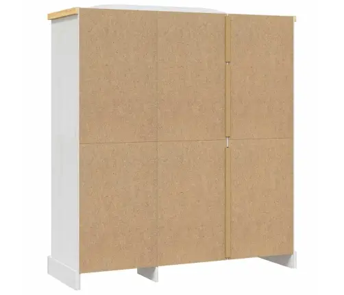 Drēbju Skapis, Corona Stila Priedes Koks, Trīsdurvju, Balts Vidaxl