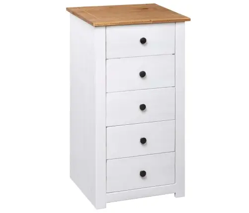 Kumode, Balta, 46X40X89 Cm, Priedes Koks, Panama Sērija Vidaxl