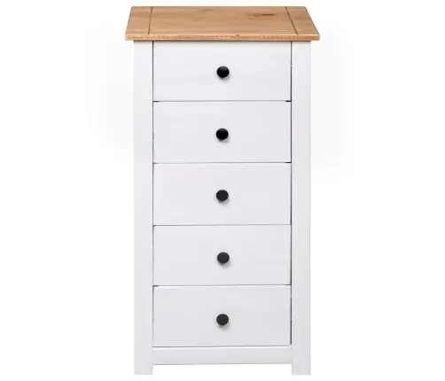 Kumode, Balta, 46X40X89 Cm, Priedes Koks, Panama Sērija Vidaxl