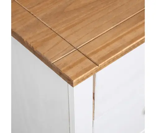 Kumode, Balta, 46X40X89 Cm, Priedes Koks, Panama Sērija Vidaxl