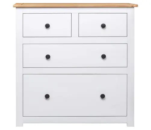 Kumode, Balta, 80X40X83 Cm, Priedes Koks, Panama Sērija Vidaxl