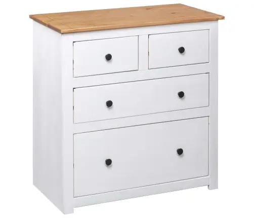 Kumode, Balta, 80X40X83 Cm, Priedes Koks, Panama Sērija Vidaxl