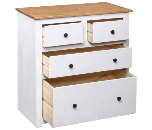 Kumode, Balta, 80X40X83 Cm, Priedes Koks, Panama Sērija Vidaxl