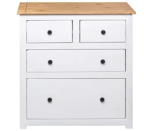 Kumode, Balta, 80X40X83 Cm, Priedes Koks, Panama Sērija Vidaxl