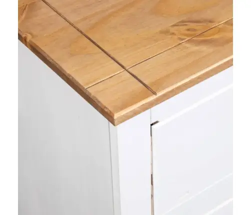 Kumode, Balta, 80X40X83 Cm, Priedes Koks, Panama Sērija Vidaxl