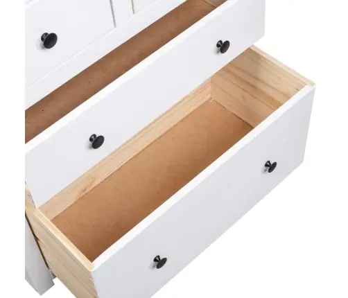 Kumode, Balta, 80X40X83 Cm, Priedes Koks, Panama Sērija Vidaxl