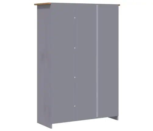 Skapis, 3 Durvis, Pelēks, 118X50X171,5 Cm, Priedes Koks Vidaxl